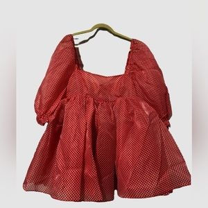 Selkie Red Gingham Puff -  BNWT